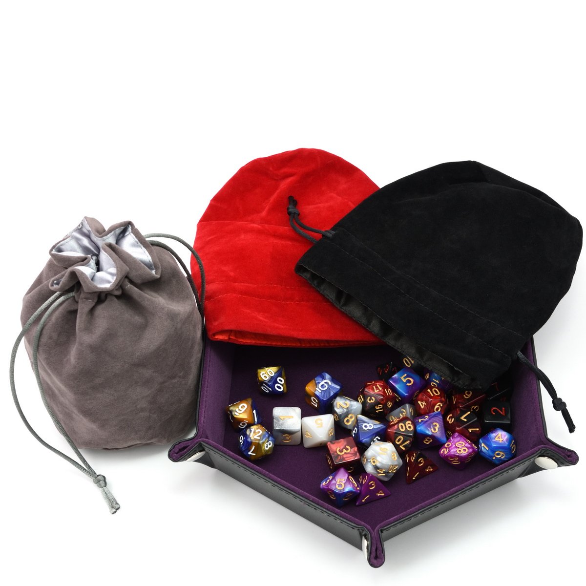 WWHJR - 10 Bolsitas De Terciopelo Con Cordón Para Dados, Joyas O Pequeños Objetos | Tamaño 7x9 Cm, Colores Variados