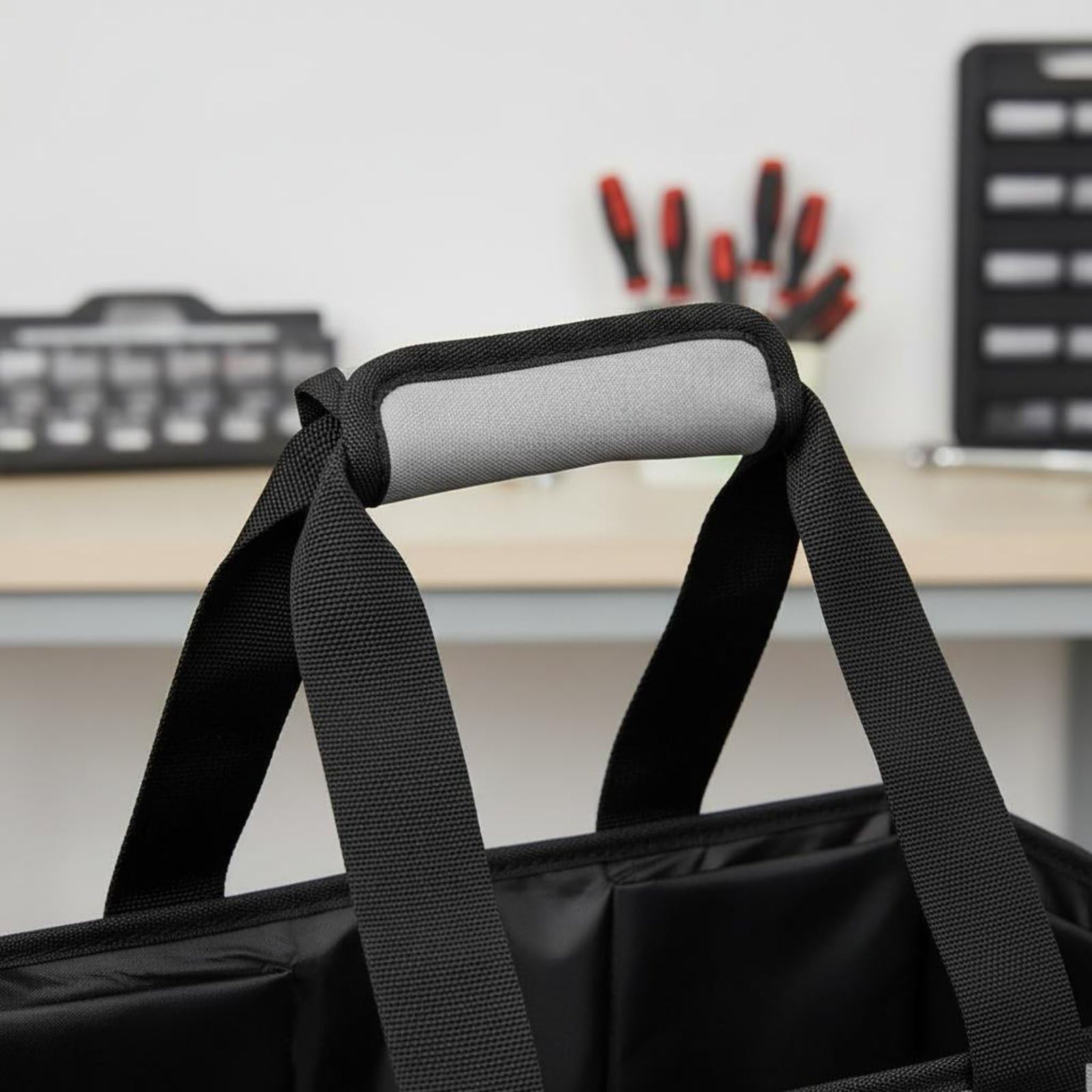 Cleaning Utility Pouch Borsa Portaoggetti Pulizie Organizer Tote Secchiello con Scomparti Multipli Materiale Oxford 600D con Manici E Tracolla Adatta, Viola