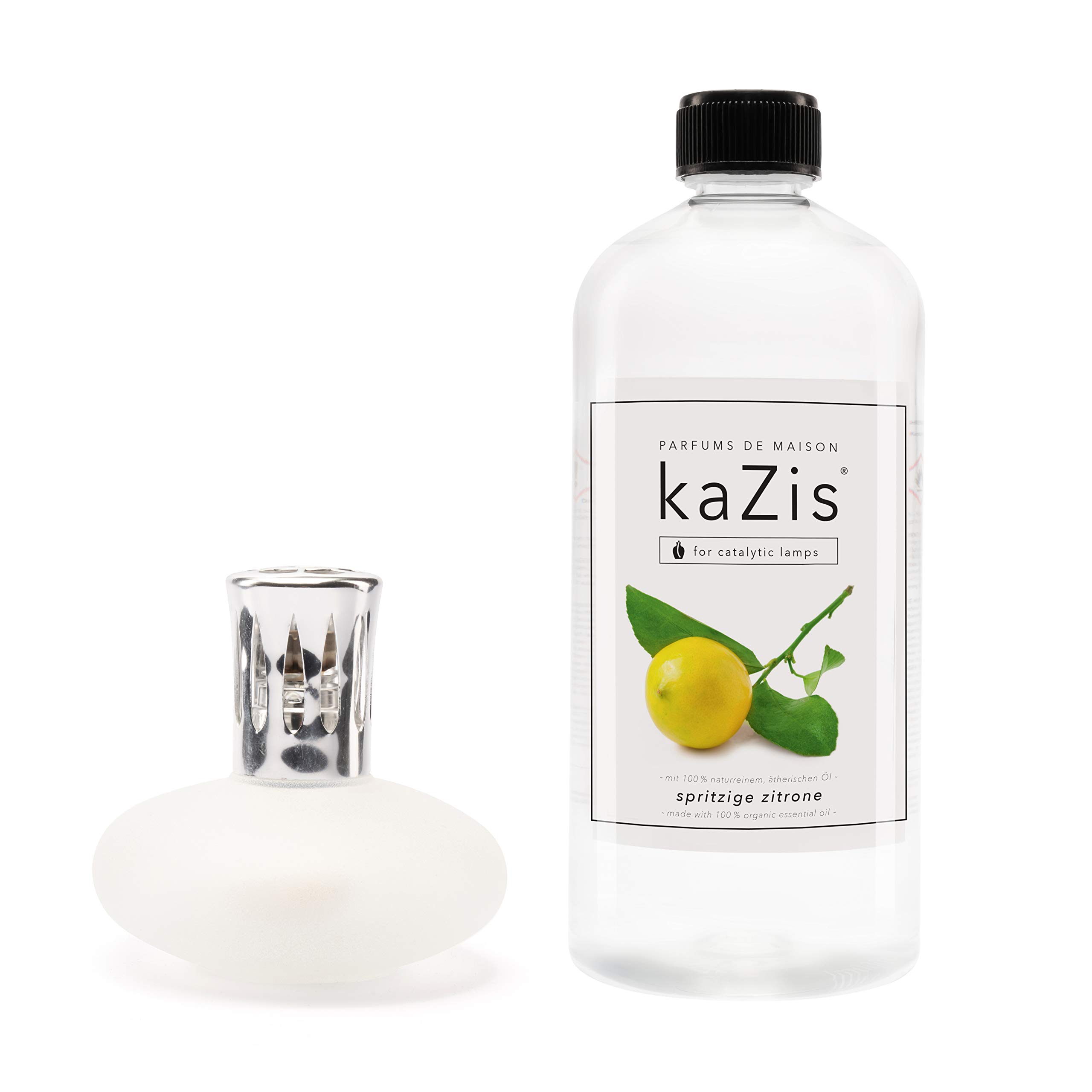 KAZIS® I Duft-Set I Spritzige Zitrone + Zauberhafter Zimt I 2 x 1 Liter I Für Alle Katalytischen Lampen geeignet