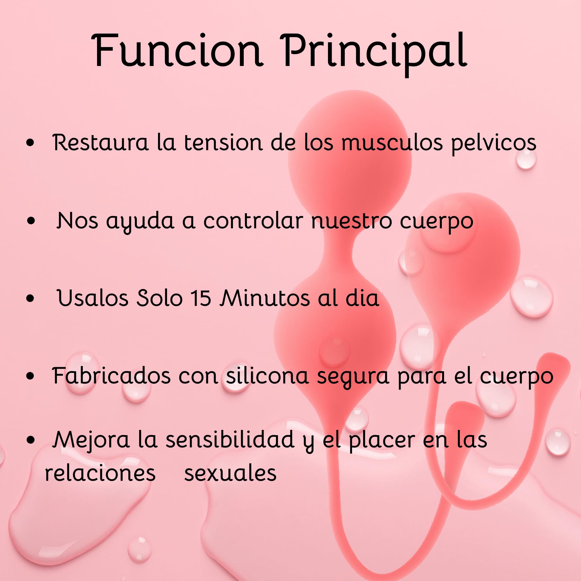 Bolas de entrenamiento para el suelo pélvico para mujeres, Bolas de ejercicio Kegel de silicona para el control de la vejiga y ejercicios de suelo pélvico Bolas Chinas, Bola Pélvicas
