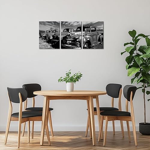 Miniatura 5 de Arte de pared de coche en blanco y negro, impresión de imagen retro para automóvil, decoración de pared para sala de estar, dormitorio, decoración