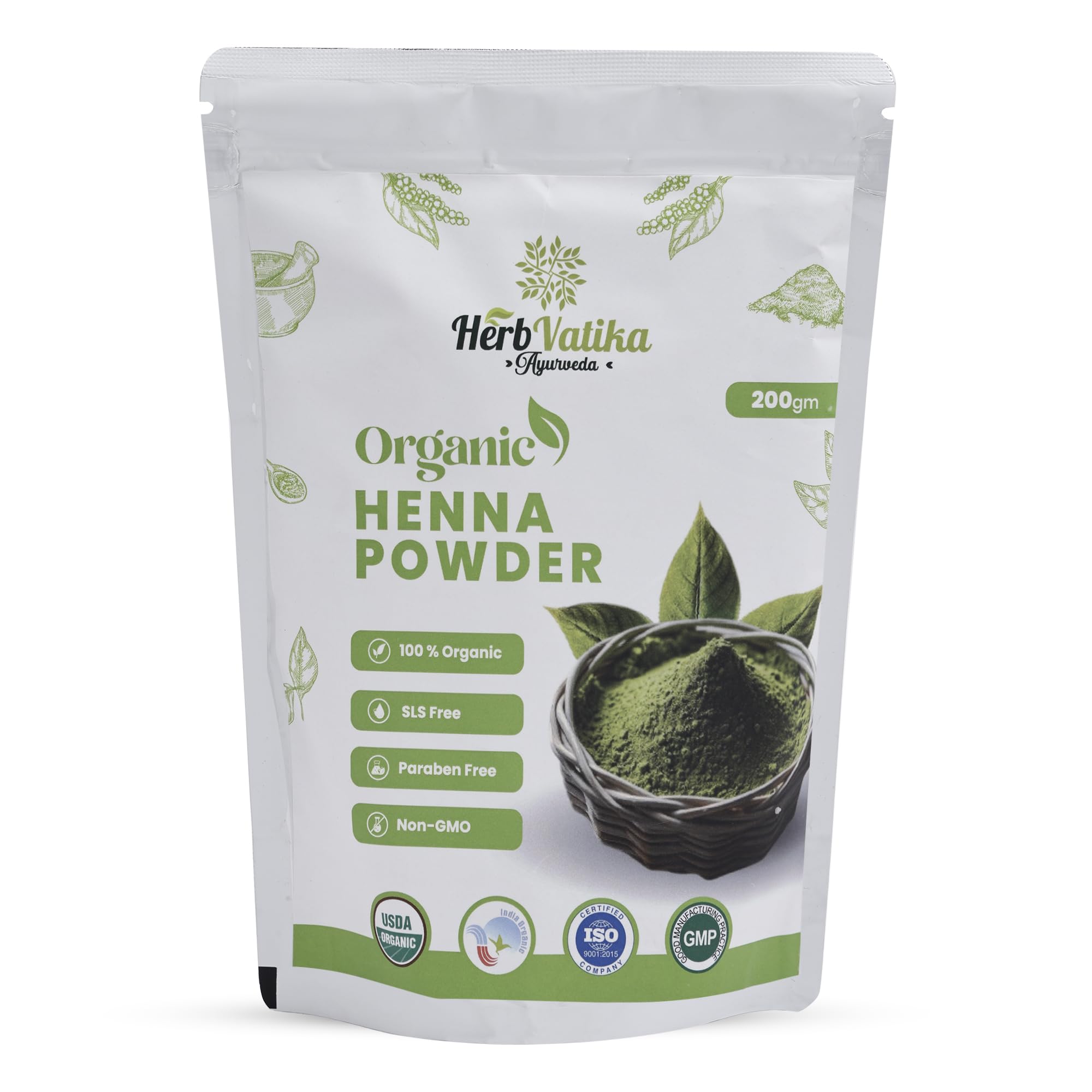 Herb Vatika Ayurveda Henna Powder, Helpful Promoting Health Hair, Uuse for Black & Brown Hair - 200g-image-23