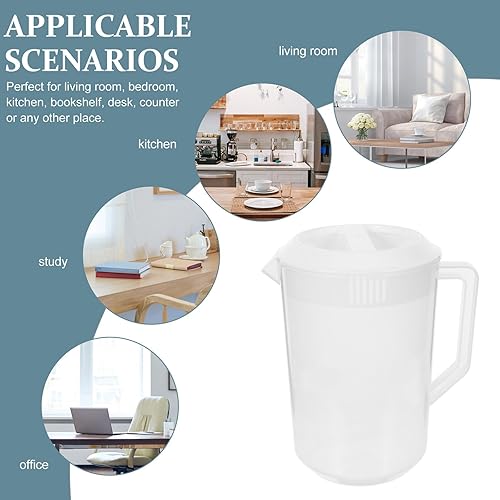 Miniatura 7 de DOITOOL Jarra de plástico con tapa de 169.1 fl oz/1.32 galones, contenedor de almacenamiento de bebidas, jarra de agua fría, jarra de jugo para