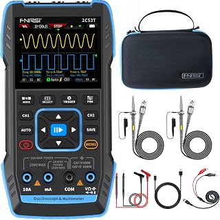 FNIRSI 2C53T Upgraded 3-in-1 Handheld Oscilloscope Multimeter Signal Generator, 50MHz 250MS/s, 19999 Counts