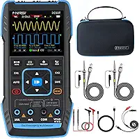 FNIRSI Osciloscópio portátil atualizado 2c53t, largura de banda de 50 mhz, gerador dds de multímetro osciloscópio digital 3 em 1, taxa de amostragem de 250 ms/s, 19999 contagens, tensão, cor