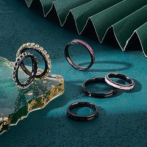 Miniatura 9 de Unicraftale Juego de 24 anillos de núcleo en blanco, tamaño 6-13, acero inoxidable de 0.079 in, anillos vacíos redondos estrechos para hacer