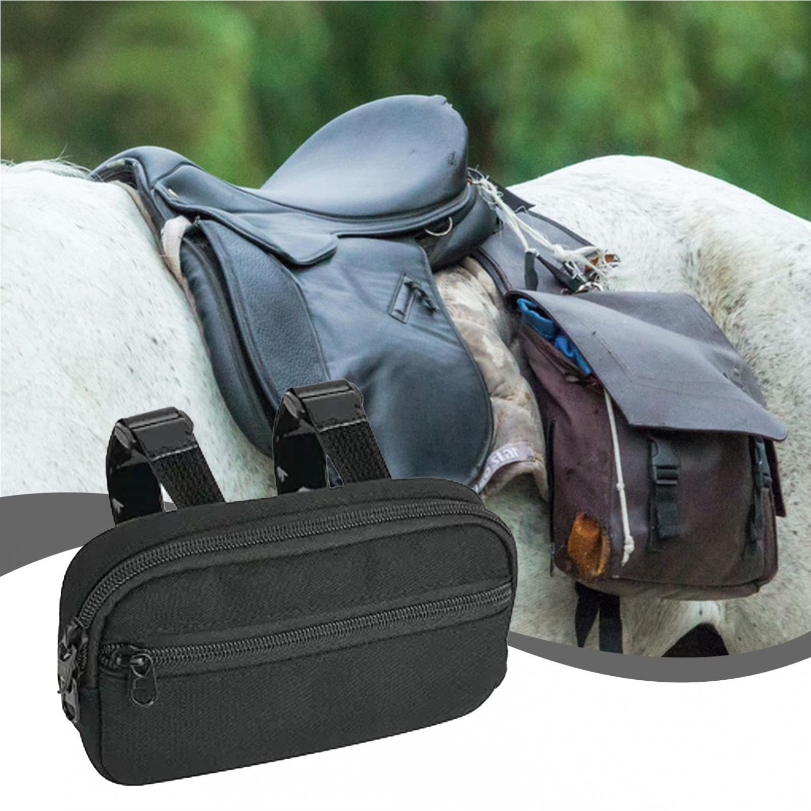 Satteltasche Pferd Pommel Pocket Sattelhorn Tasche Oxford Zipper Organizer Pack für Geschenk Reiten Camping Outdoor Reisen 19.5cmx4cmx11cm