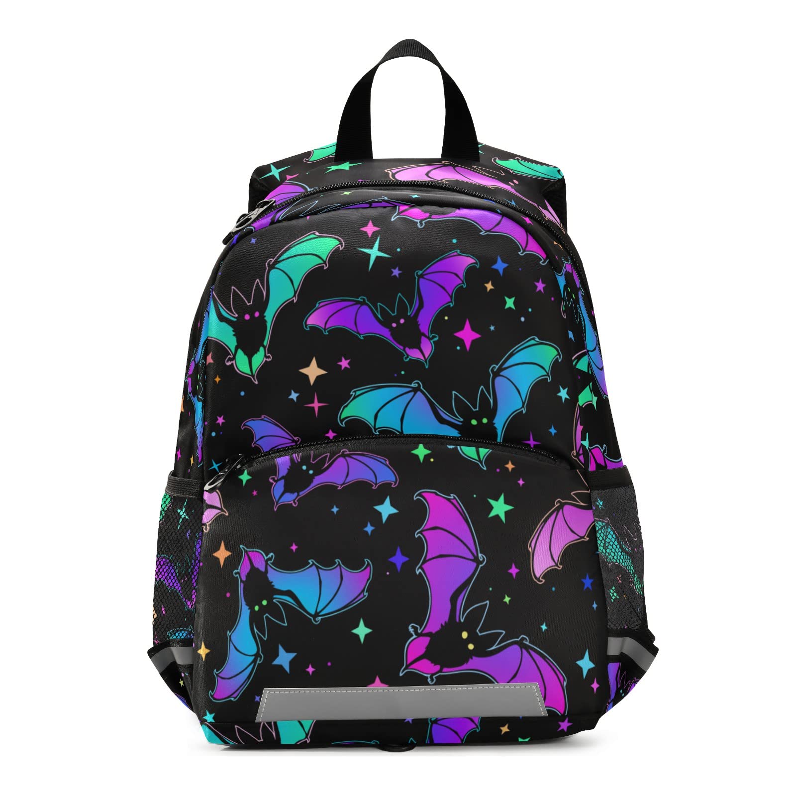 Fisyme Halloween Bats Stars Backpack Schoolbag Kids Daypack Toddler Travel School Bag Small Mini Backpacks for Kindergarten Preschool Nursery Children