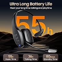 Vista 7 de Auriculares Bluetooth para Camionero, Auriculares Inalámbricos con Micrófono, Auriculares Bluetooth con Micrófono de Cancelación de Ruido Dual