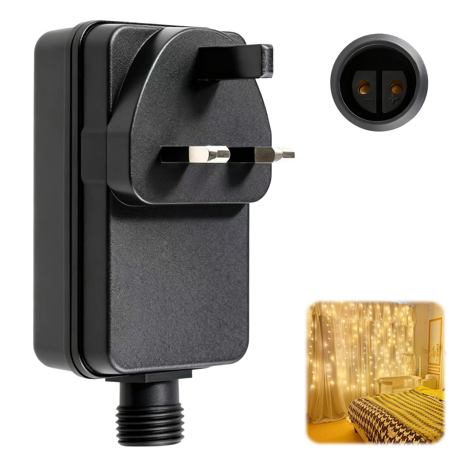12V 2A 24W Power Adapter Transformer Plug for Garden Spike Lights Spotlights LED Adapter IP44 Waterproof GS Indoor Outdoor Lights Power Supply for Outdoor Spot Lights Garden Uplighters with BS Plug