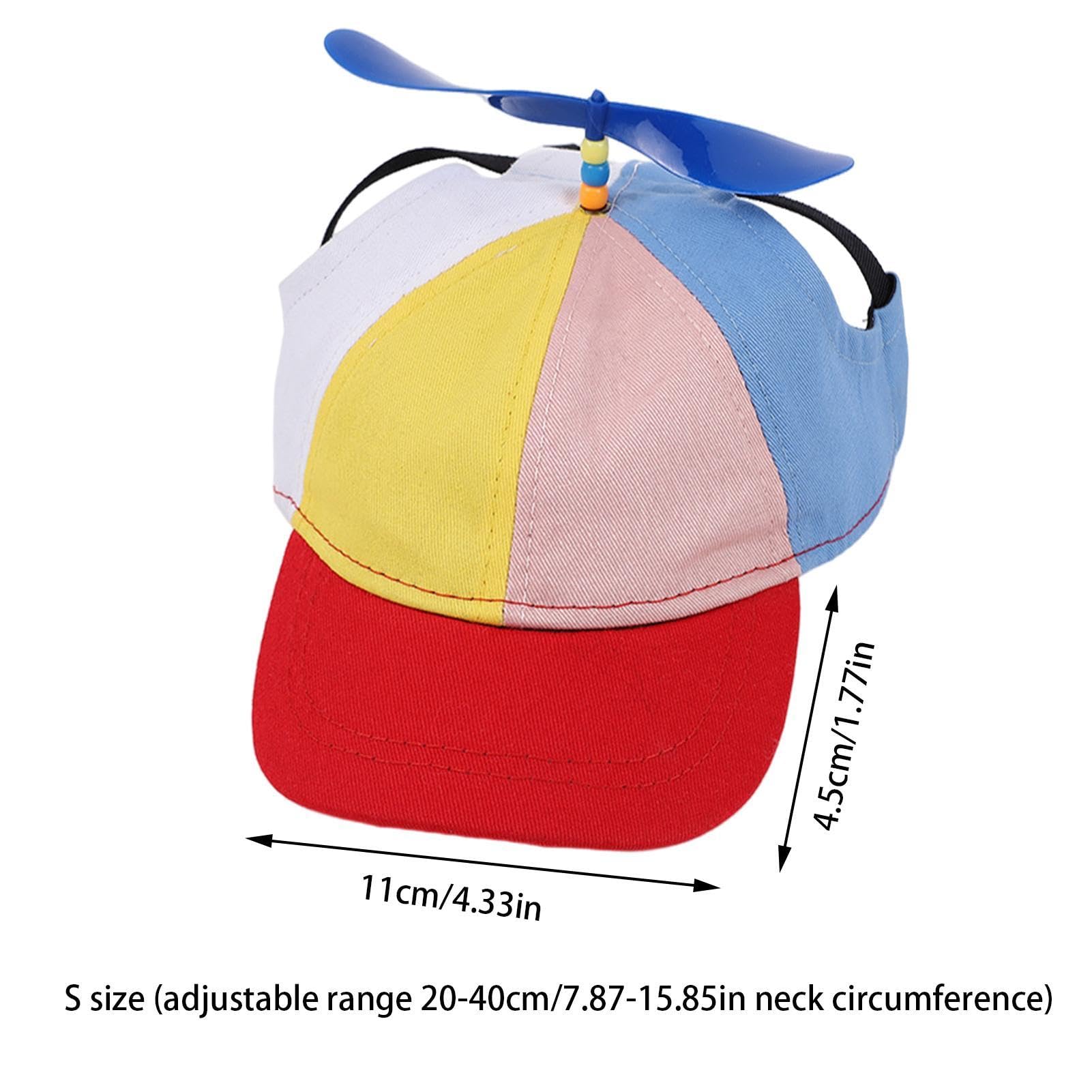 Czapka ze śmigiełką dla zwierząt domowych, tęczowy cylinder helikoptera, kolorowa czapka ze śmigiełką, czapka ze śmigiełką, dla zwierząt domowych, czapka sportowa z otworami na uszy