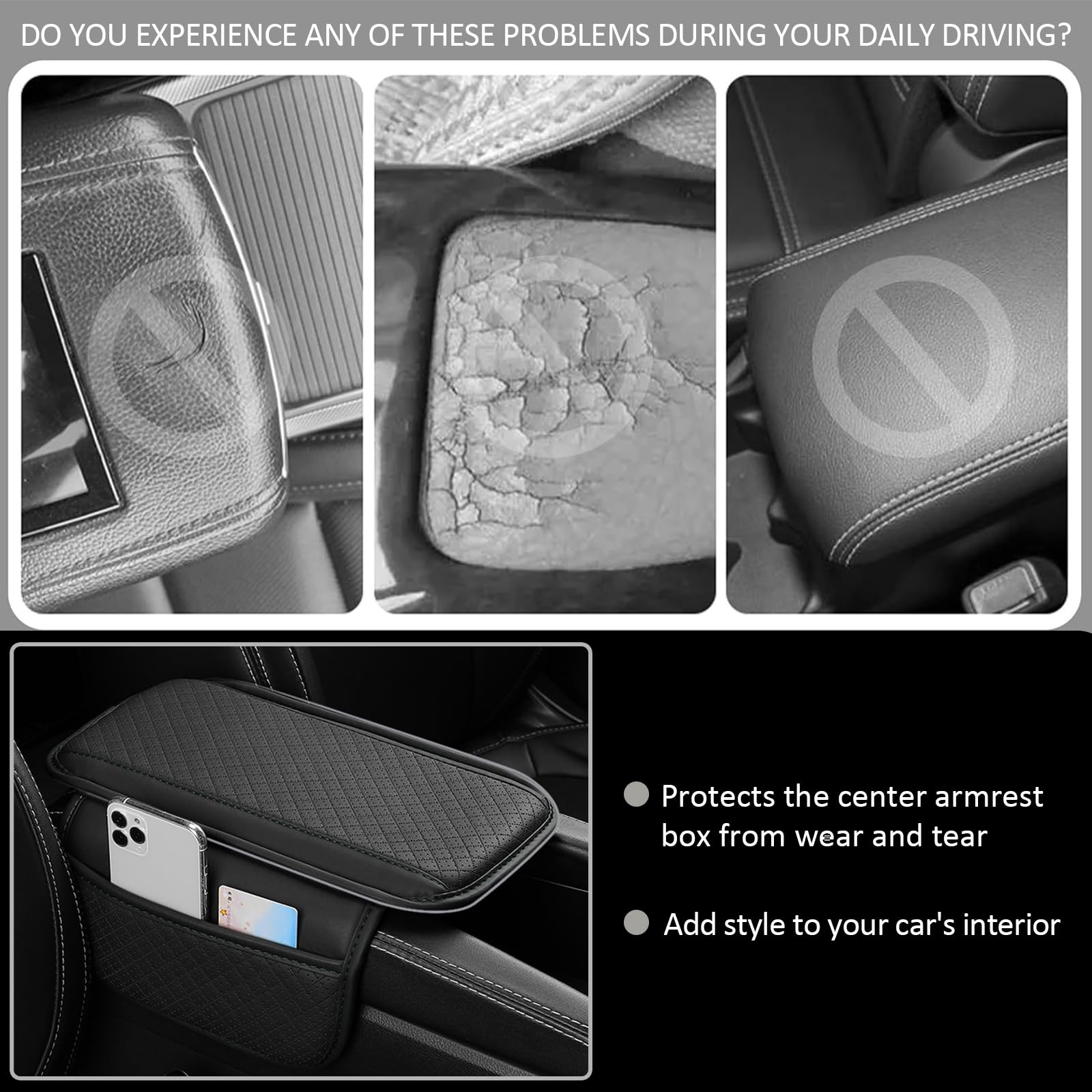 Cuscino Per Bracciolo Auto In Pelle PU - Universale Con Tasche Laterali, Comfort Per Guida Lunga (Beige) - Foto 9