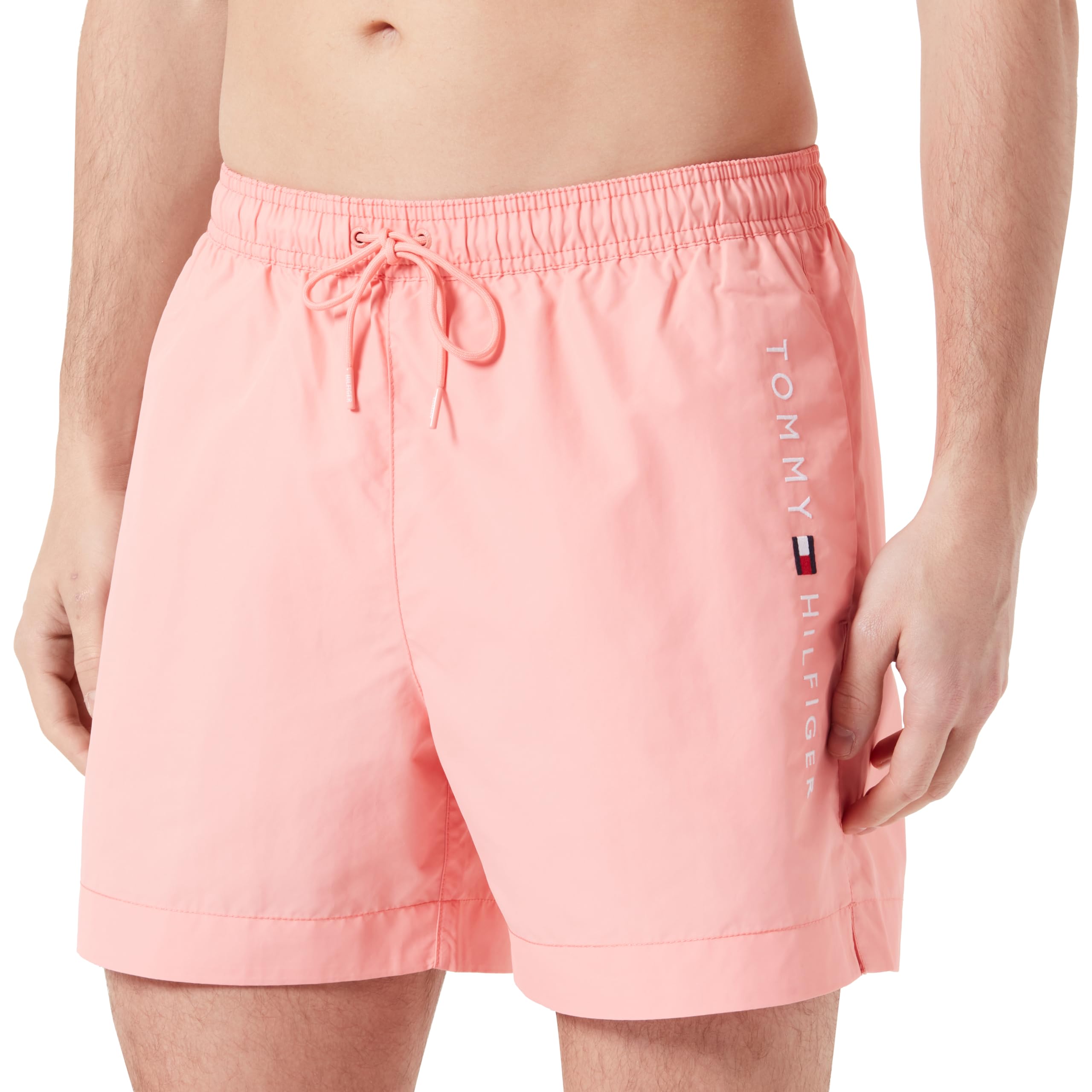 Tommy Hilfiger Bañador Hombre Medium Drawstring Pernera Media, Rosa (Summer Peach), XL