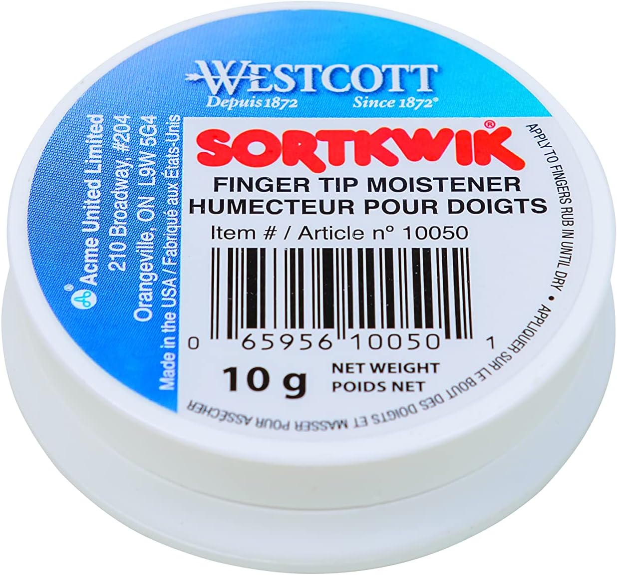 Westcott 10050 Sortkwik Fingertip Moistener, 10 Grams Amazon.ca