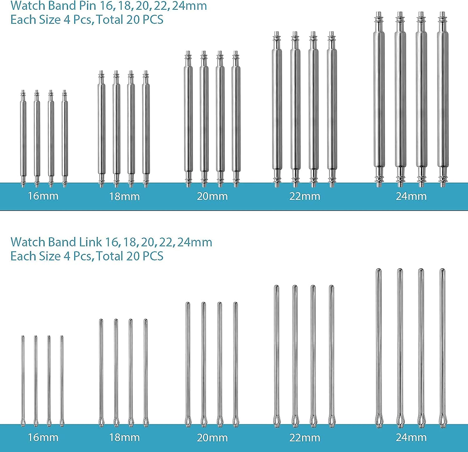 Watch Band Repair Kit - Sandein 58PCS Professional Watch Strap Replacement Tool Set, Watch Link Pins Removal Tool, Dual Head Hamme & Fixed Seat Tool, Spring Bar Tool Set with Black Zipper Bag