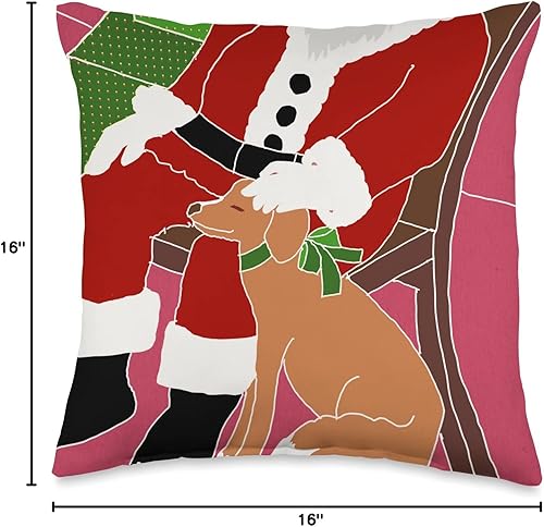 Miniatura 6 de Archi-Selectcom Almohada para perro con Papá Noel en Navidad 18 x 18 pulgadas multicolor
