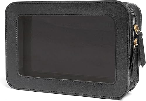 WMM Bolsa de maquillaje transparente, Negro -, Sencillo