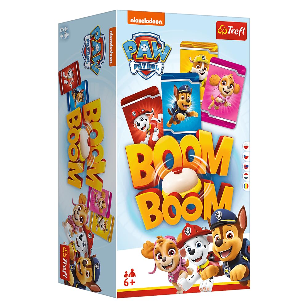 Trefl, Boom Boom Dog Patrol, Dynamic Family Game, Wind Chime for the Whole Family, Card Game with Bohden Fairy Tale Game Dog Patrol, Family Game for Children from 6 Years