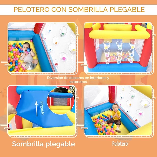 Foto 6 de 8 de Ballsea Castillo Hinchable Con Soplador Para Niños de 3 a 8 Años - Interior 312 × 272 × 200 cm