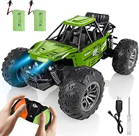 Carrinho De Controle Remoto Off Road Recarregável Buggy Monster Truck Estilo 4x4 Com 2 Baterias (Verde)