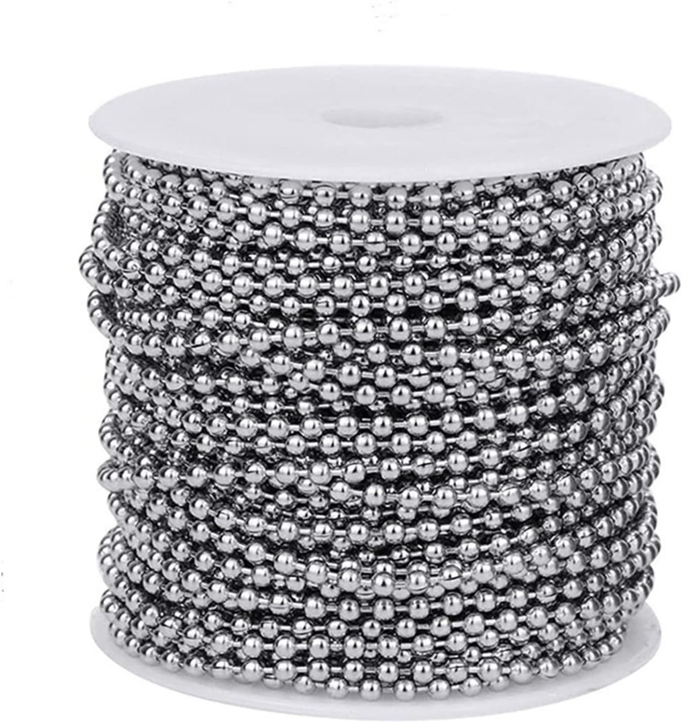 Stainless Steel Ball Chains, 20pcs Connectors, Silver Bead Chain