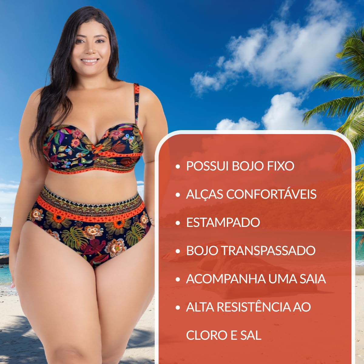 Biquini Plus Size Feminino Bojo Fixo Alta Sustentação Calcinha HotPant Média Compressão + Saia de Abotoar Saída de Praia em promoção! Veja a oferta e mais achadinhos de Moda praia 9 Hoje é o melhor dia para comprar Biquini Plus Size Feminino Bojo Fixo Alta Sustentação Calcinha HotPant Média Compressão + Saia de Abotoar Saída de Praia com aquele preço maroto! Promoção! Aproveite a oferta! 9