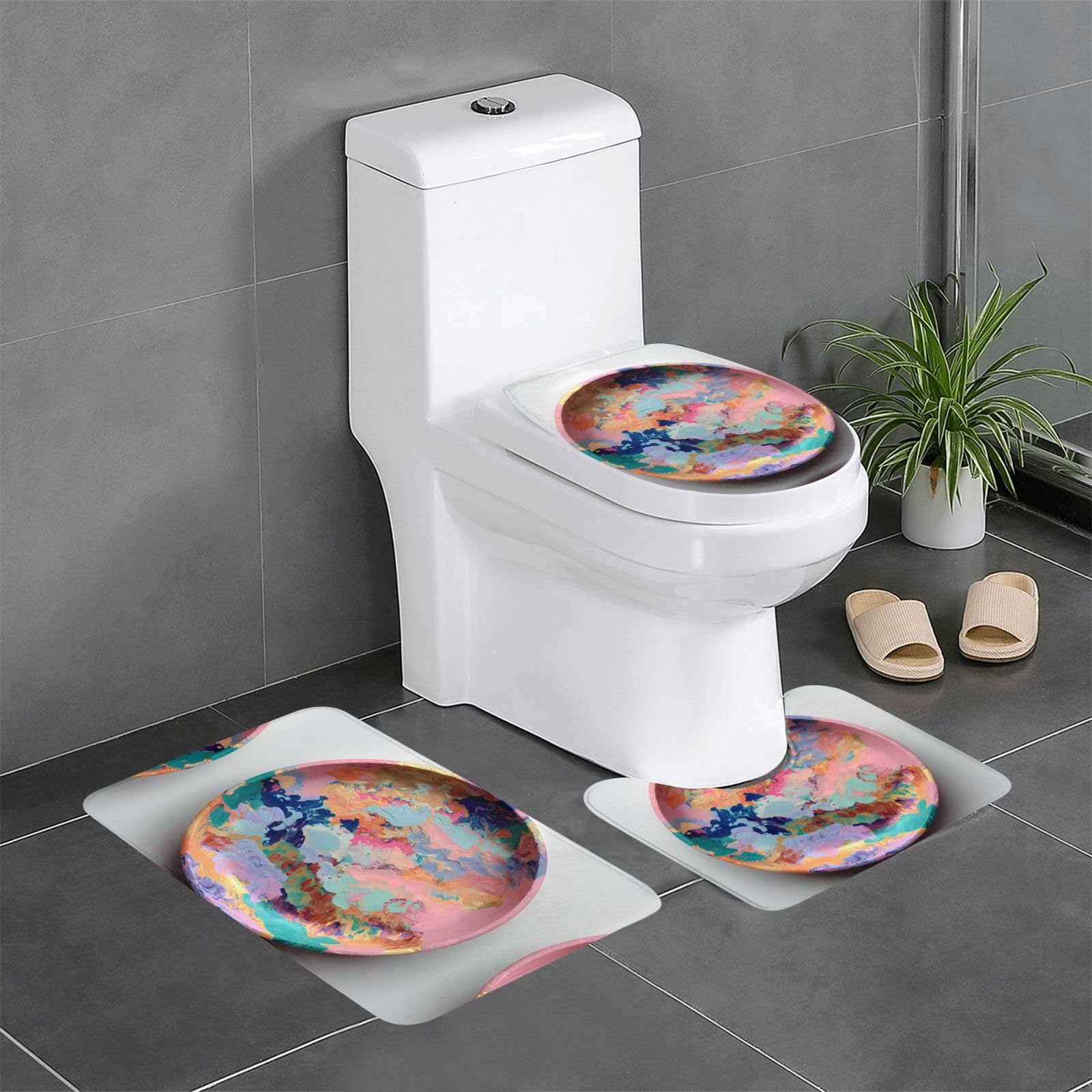 Tapis de salle de bain antidérapants absorbants et sécurisés pour coiffeuse et WC