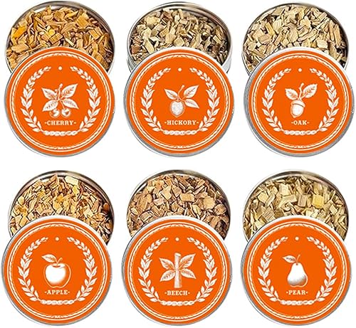Paquete de 6 chips de madera para ahumar cócteles - Accesorios electrónicos para ahumar whisky - Recambios de madera para kit de ahumador de whisky