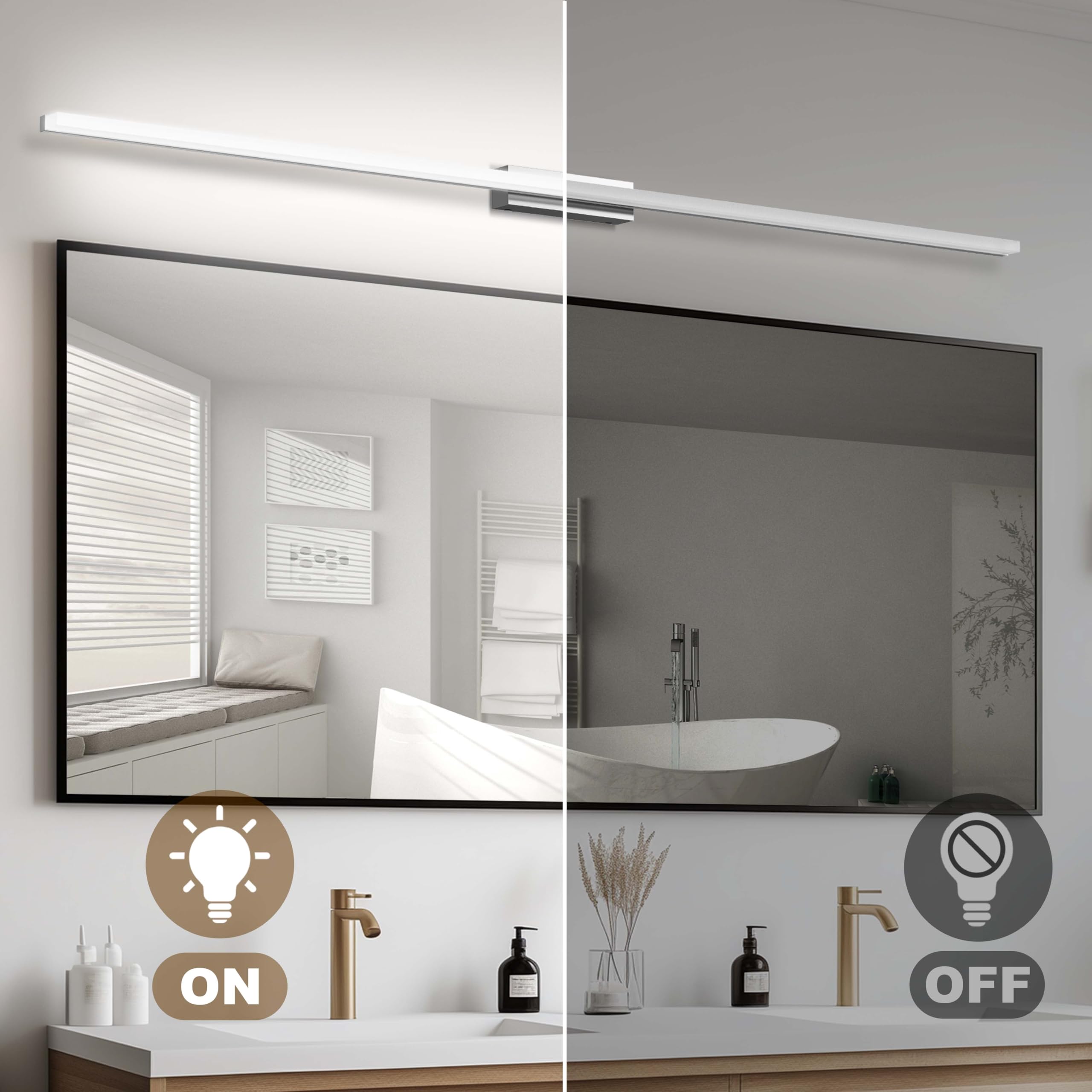LED Spiegelleuchte Badezimmer 150CM IP44 Kaltes Weiß 6000K 36W Wandleuchte
