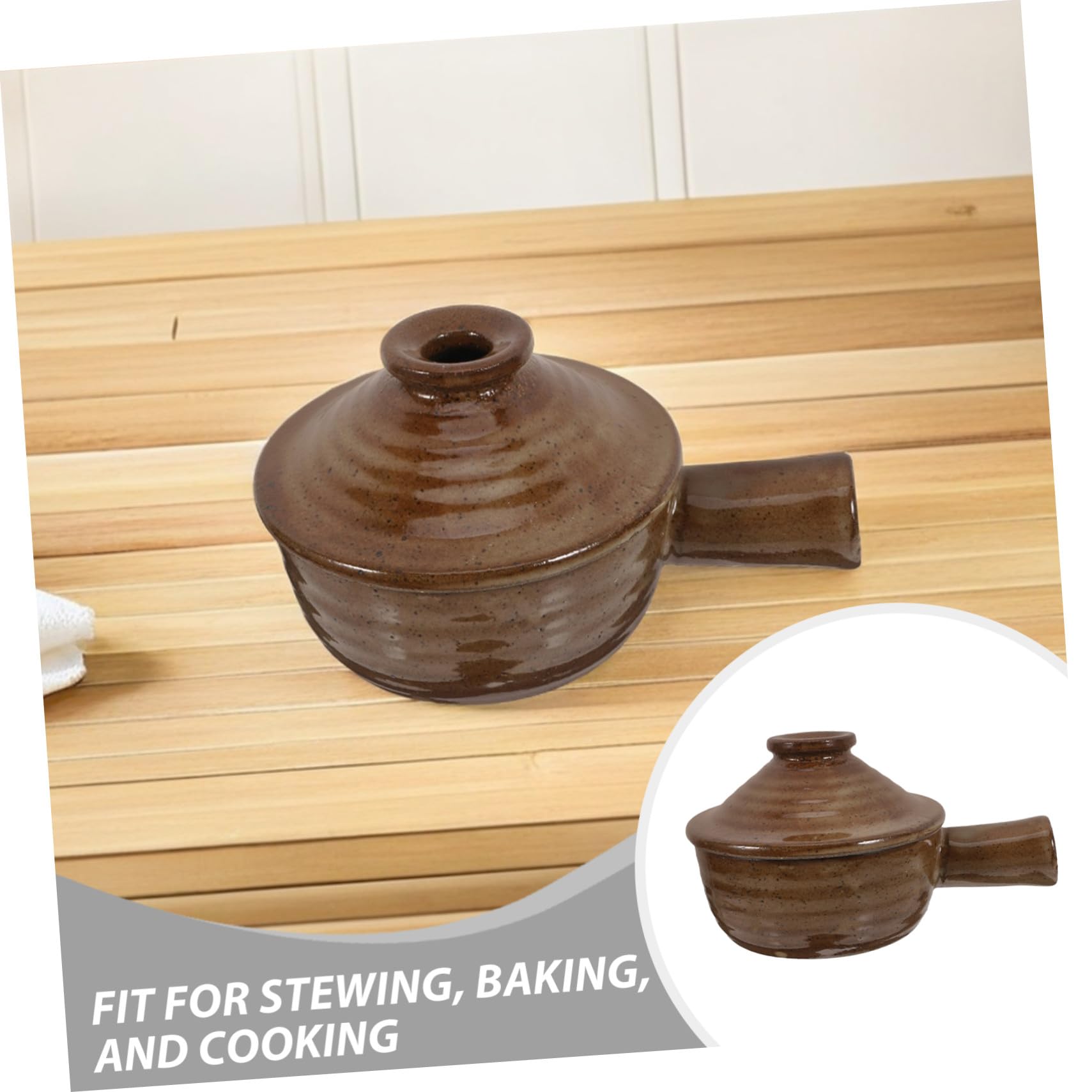 TOYANDONA 2pezzi Casseruola in Terracotta Con Coperchio Pentola Per Stufati in Ceramica Adatta Al Microonde Per Zuppe e Porridge Dimensioni
