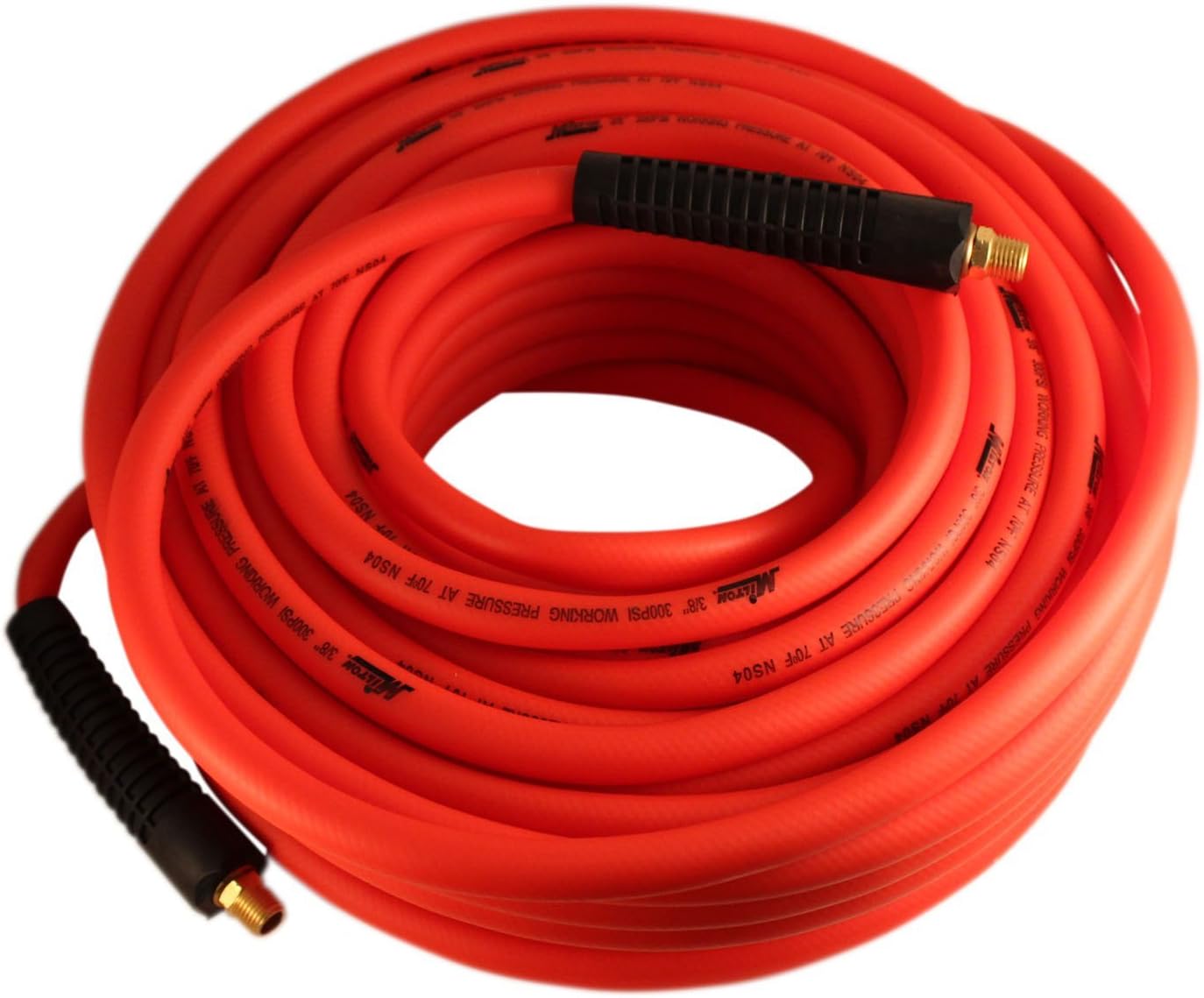 Milton Industries MA38100OR Flexible Light Weight Hybrid PVC Air Hose, 100' x 3/8" ID