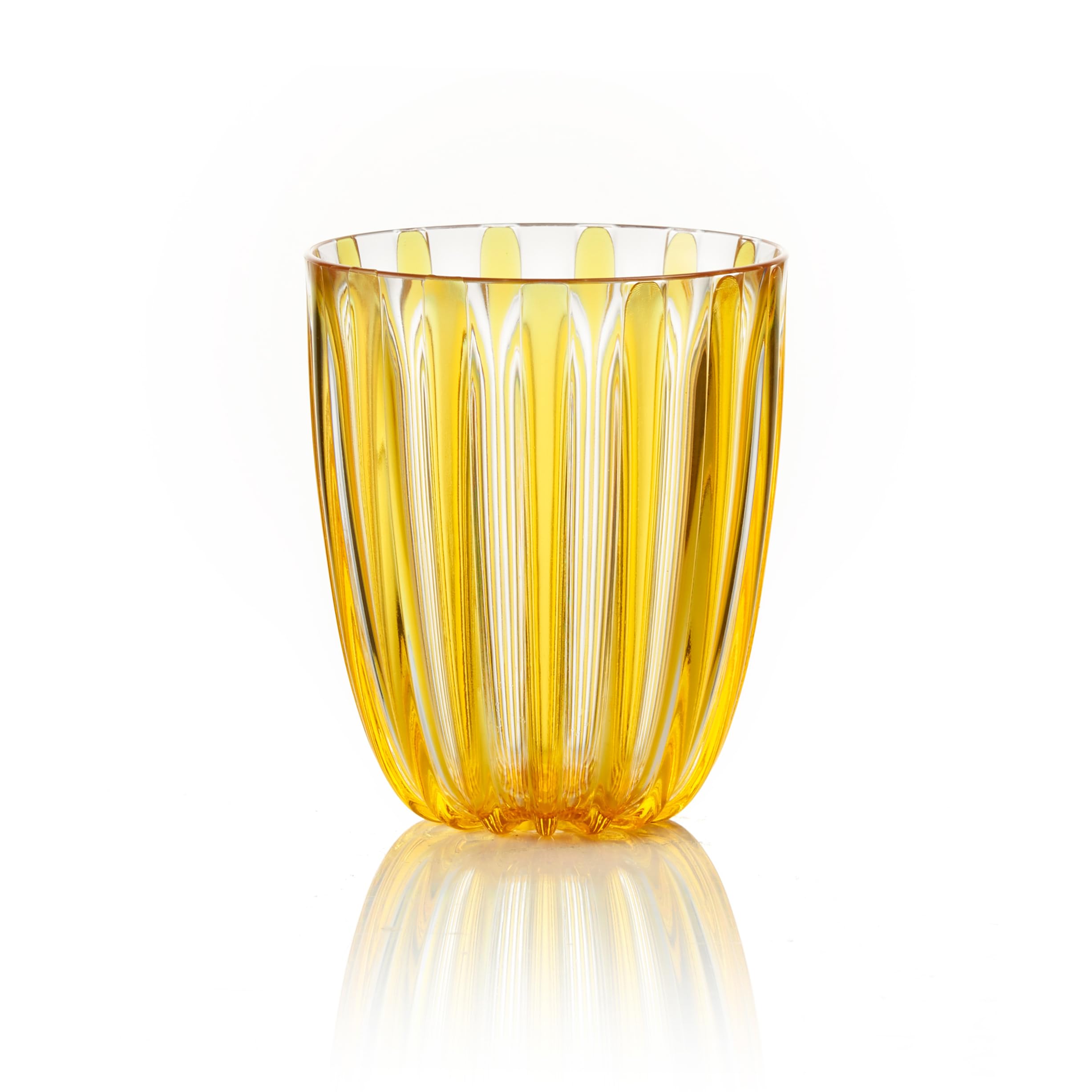 Guzzini - Low Glass in bio-Based Plastic, Yellow, TURTLERY