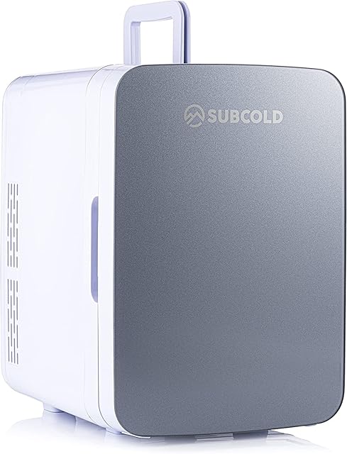 Subcold Ultra 10 Mini Fridge Cooler & Warmer | 3rd Gen | 10L capacity | Compact, Portable and Quiet | AC+DC Power Compatibility (Grey)