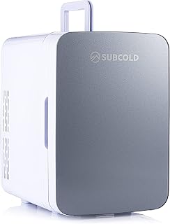 Subcold Ultra 10 Mini Fridge Cooler & Warmer | 3rd Gen | 10L capacity | Compact, Portable and Quiet | AC+DC Power Compatibility (Grey)