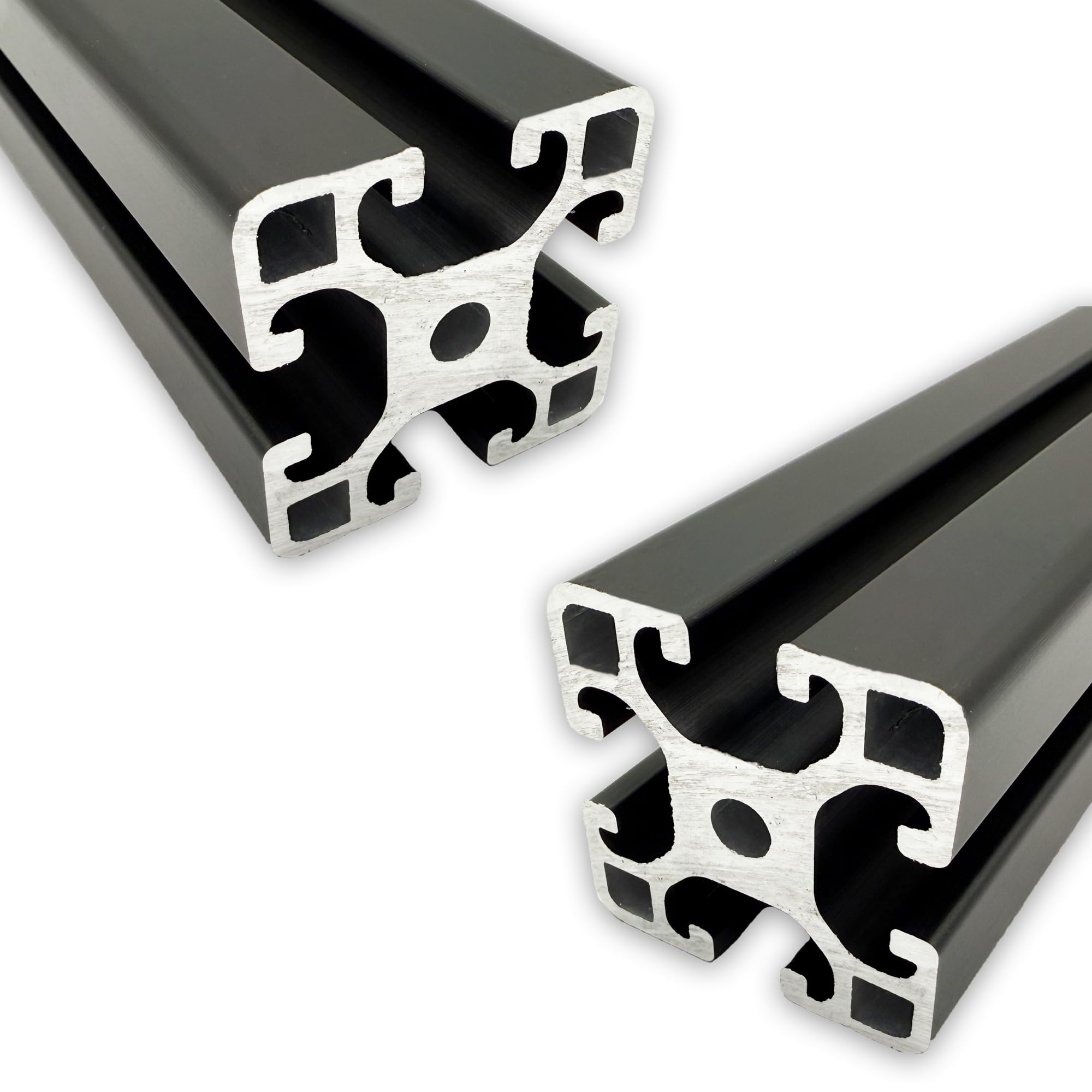 Aluprofil 40x40 mm | Nut 8 | 3 Stück mit 2 Meter = 6 Meter | schwarz eloxiert E6/C35 | Aluminium Profil | Nutenprofil | Aluprofil | Alu Profil | Leicht | Montagesystem |