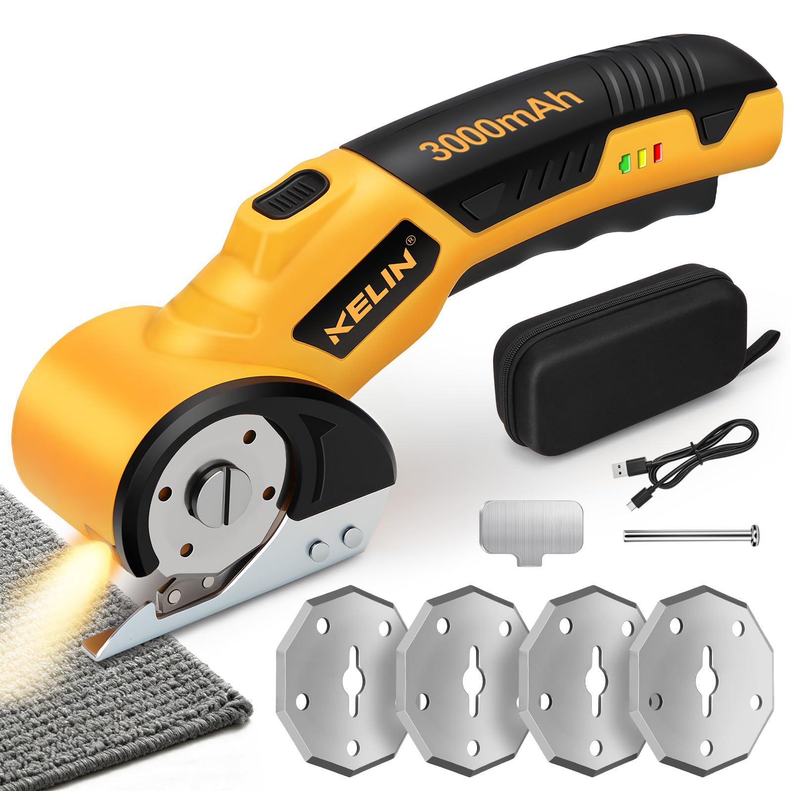 2026 New 3000mAh Electric Cardboard Box Cutter with 4 Blades