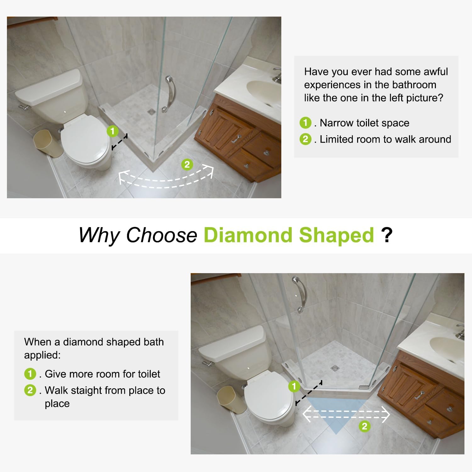 Naiture Corner Diamond Shaped Aluminum Shower Curtain Rod, 18-1/2" X 26" X 18-1/2", Oil Rubbed Bronze Finish, with Ceiling Support for Bathroom, Bathtub, Closet or Fitting Room, Private Space