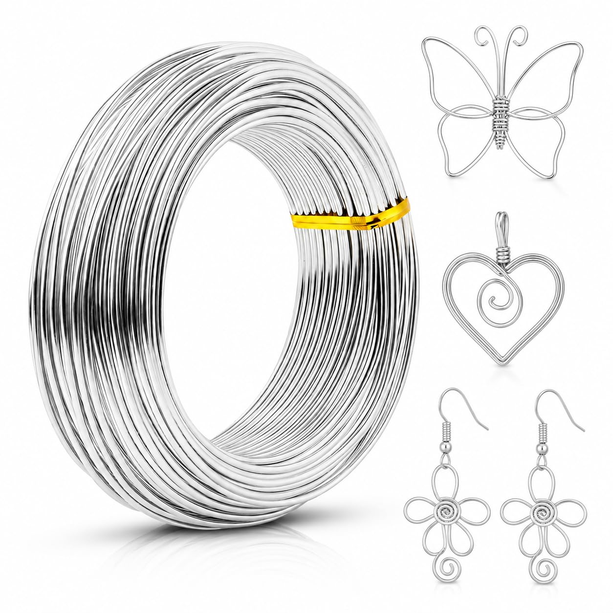 12 Gauge Aluminum Craft Wire,Bendable Metal Wires,Bonsai Wires,108 Feet 2mm