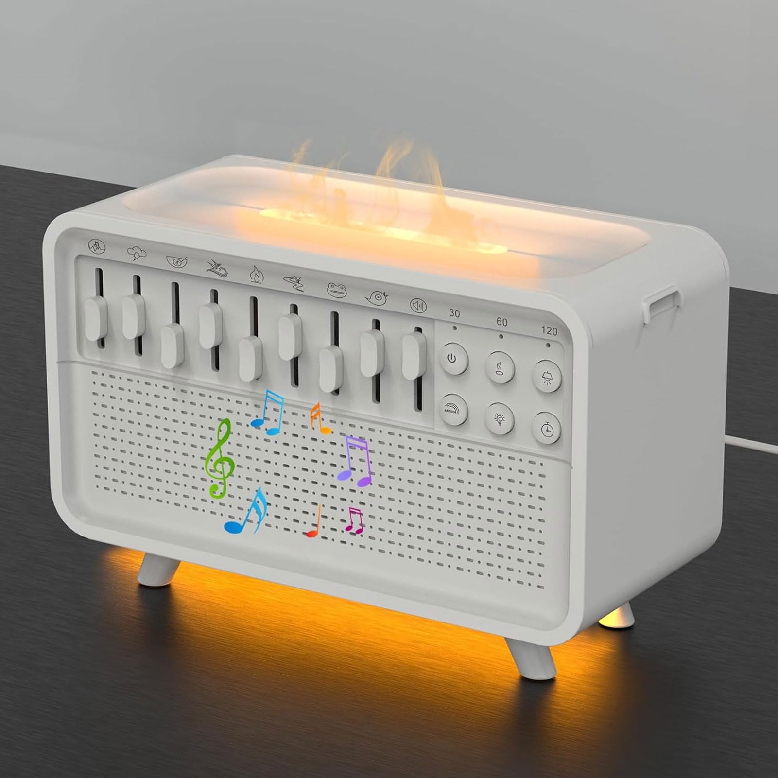 Jiawu White Noise Sound Machine, 150 Ml Luftbefeuchter mit Nachtlicht, Beruhigende Umgebungsgeräusche, Diffusor für ätherische Öle, Bluetooth-Lautsprecher mit Automatischem Abschalttimer für