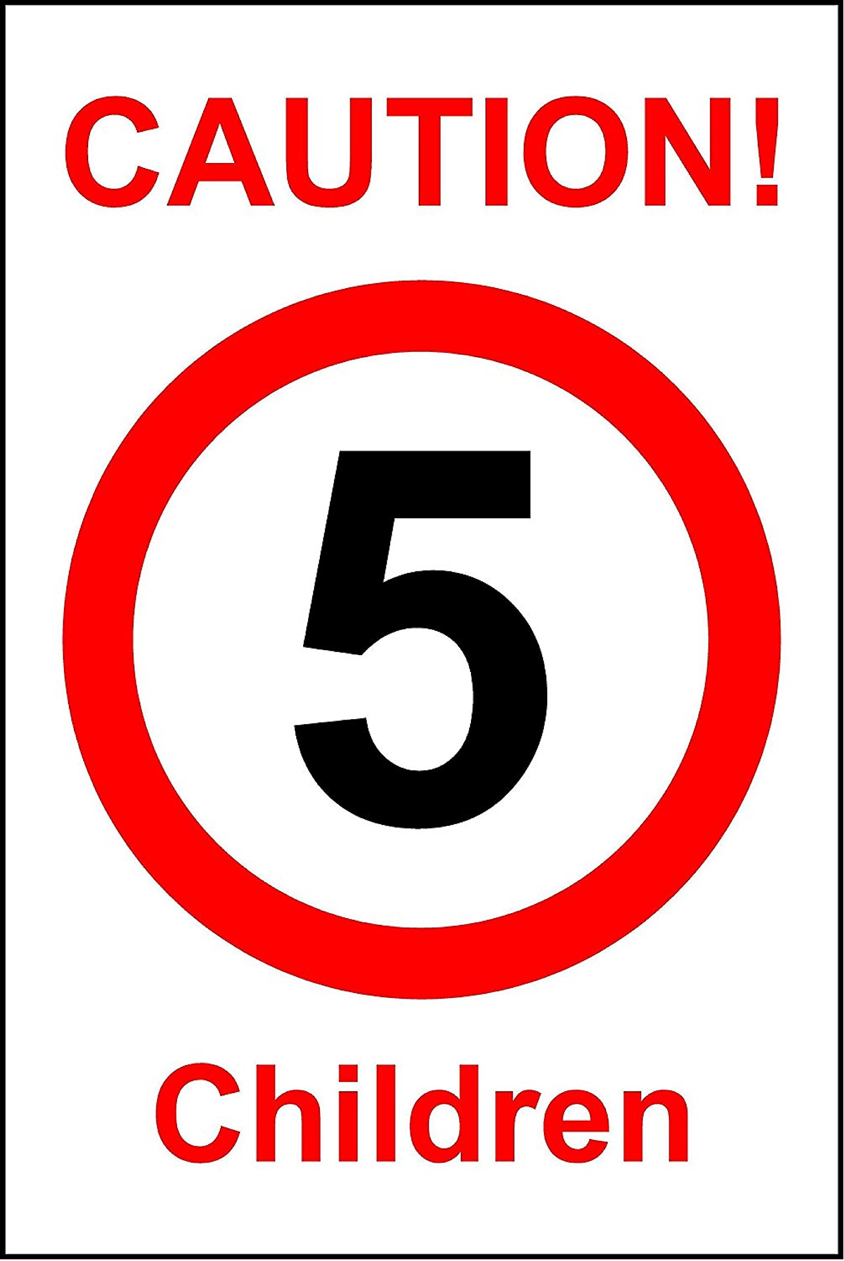 Kpcm Display Ltd Caution 5Mph Children Sign - 3Mm Aluminium Sign 300Mm X 200Mm