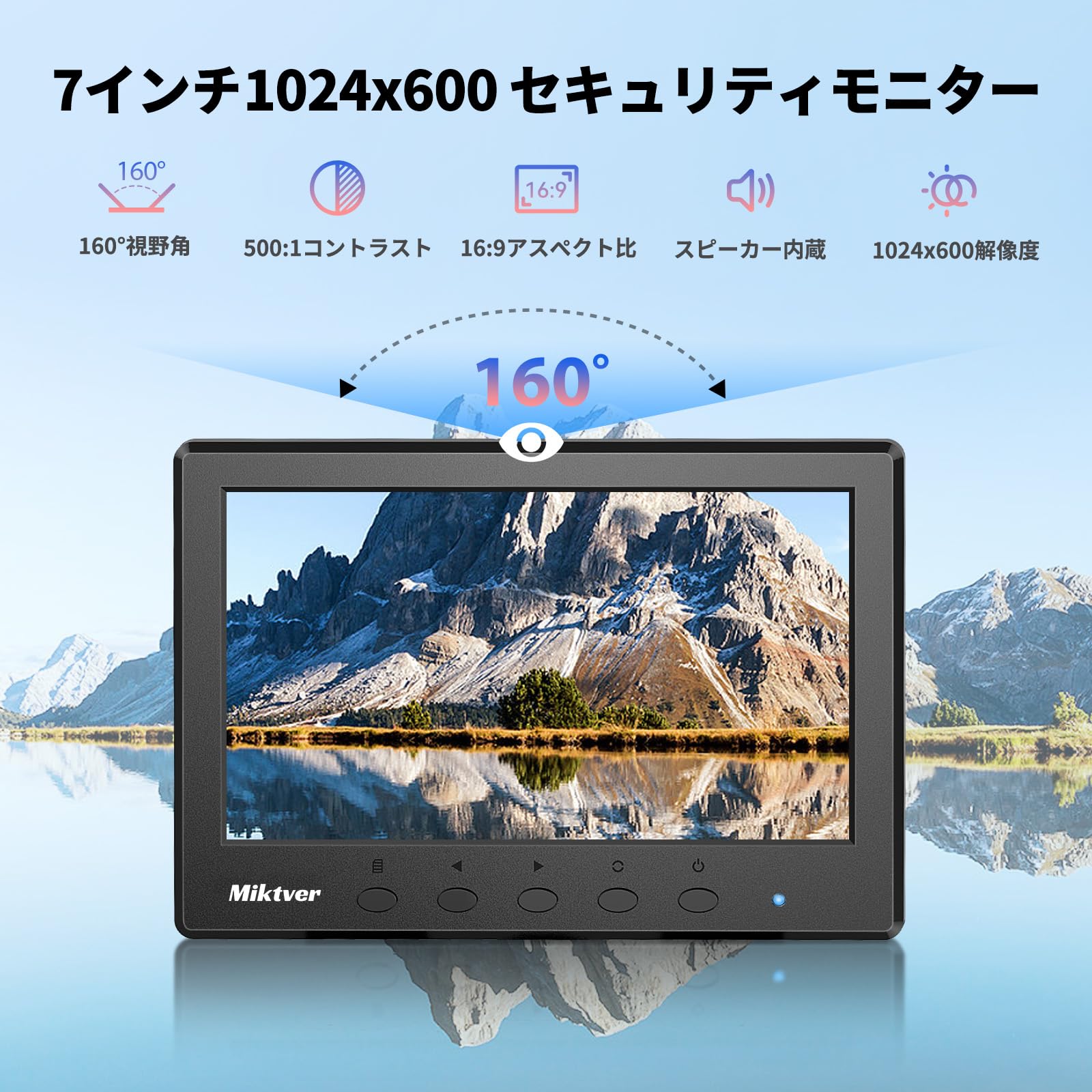 Amazon.co.jp: Miktver 7インチ小型モニター 1024 x 600 IPS 160°視野