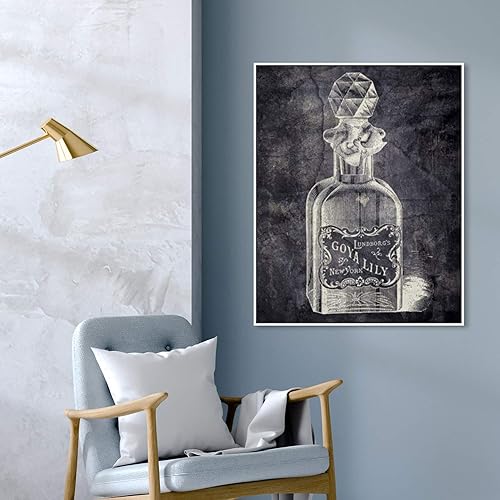 Miniatura 5 de Lienzo enmarcado para pared de bebidas y bebidas espirituosas, botella de veneno, licor para decoración del hogar, 30 x 36 pulgadas