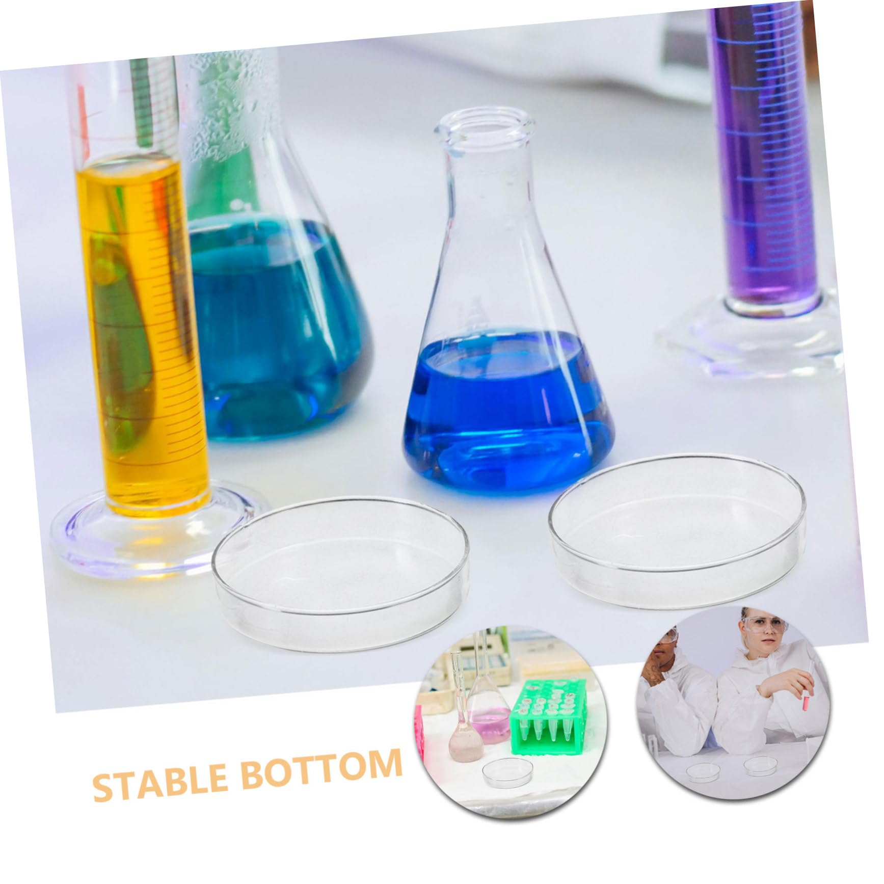 Holibanna 5 Pezzi Piatti Petri in Vetro Borosilicato Resistenti e Trasparenti per Crescita Cellulare Microbiologia e Crescita Tessuti Vegetali in Laboratorio