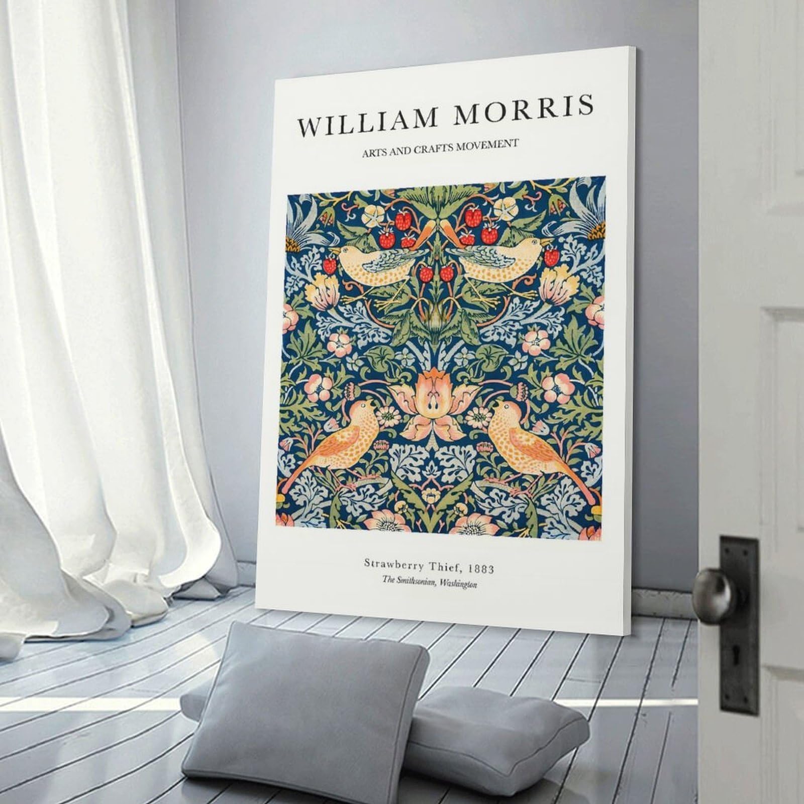 Junmoney William Morris Strawberry Room Decor Wall Art 24x36inch(60x90cm), for Bedroom Walls, Guest Spaces Or Lounges, An Easy Wall Refresh for Bedrooms