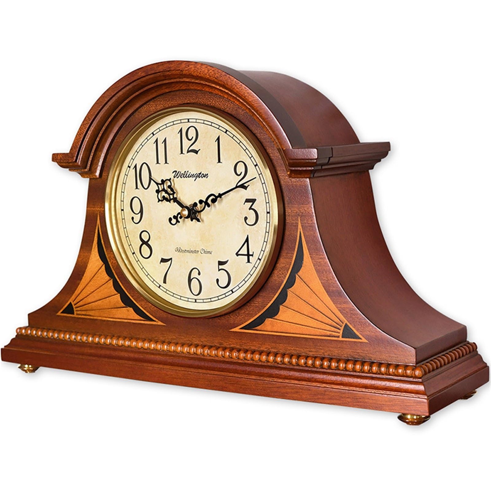 VHdryEDT Vintage Mantel Clock Fireplace Classic Desktop Table Clock Living Room Classical Dining TV Cabinet Wooden Easy To Read