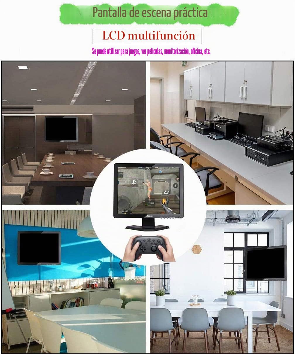 15 Monitor de pantalla táctil con HDMI y pantalla TFT-Pantalla LED portátil para seguridad CCTV estación PC entretenimiento en el hogar Multi-Touch para diseñadores de oficina usuarios de sistemas de