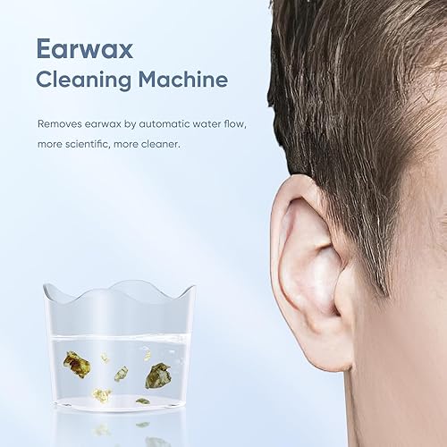 Miniatura 6 de Eliminación de cera de oído, función de detección de temperatura del agua, limpiador de oídos suave y eficiente, limpiador de oídos, kit de