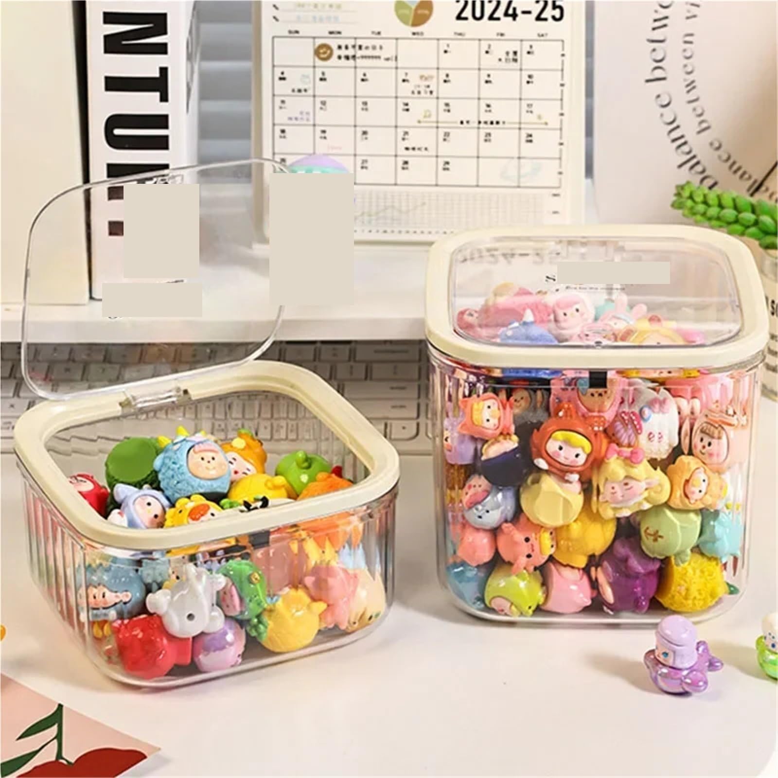 Haargummi Organizer Mehrzweck-Aufbewahrungsbox for Haarschmuck auf dem Schreibtisch for Clips, Seile, Gummibänder und Schmuck(With lid s)