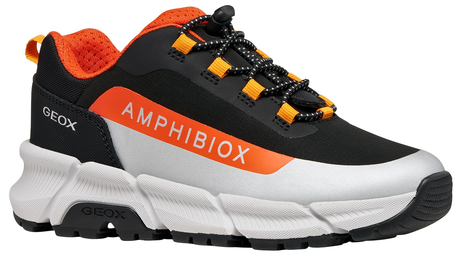 Geox J FLEXYPER Plus Boy Trainers, Black/Orange, 30 EU