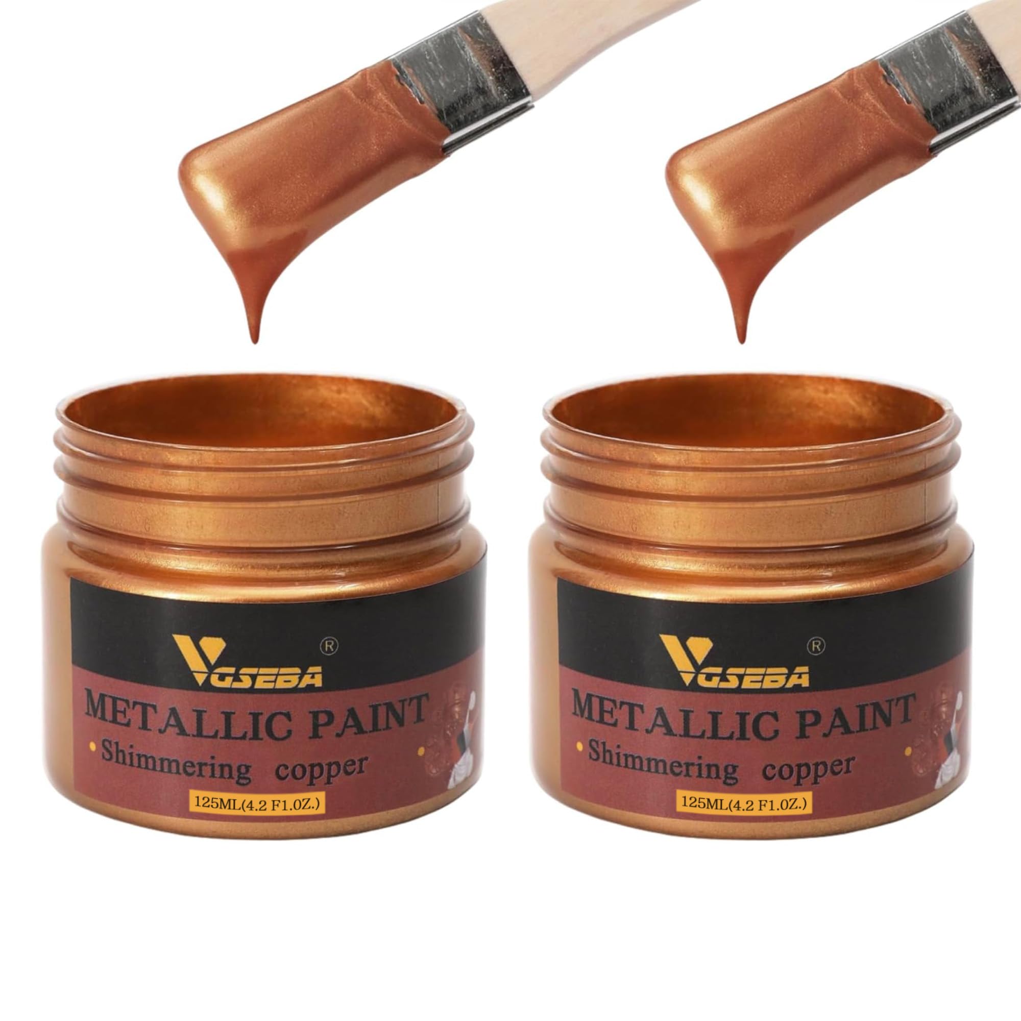 VGSEBA Acrylic Paint Metallic Copper 250ml, Non Toxic, Non Fading